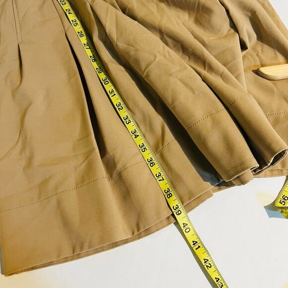 Calvin Klein Ruffle Front Half Button Up Sleeveless Dress Size 14 Tan - Picture 6 of 7